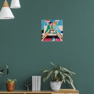 retro vintage beauty shop ladies poster