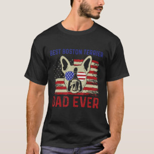 Retro Vintage Best Boston Terrier Dad Ever Father' T-Shirt