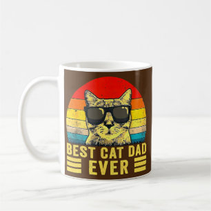 Retro Vintage Best Cat Dad Ever Bump Fit Father Coffee Mug