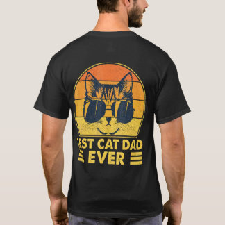 Retro Vintage Best Cat Dad Ever Bump Fit T-Shirt