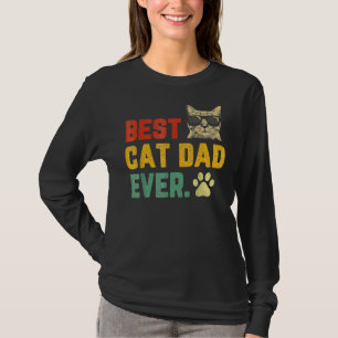 Retro Vintage Best Cat Dad Ever  Cat Daddy Father' T-Shirt