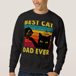 Retro Vintage Best Cat Dad Ever Cat Daddy Father's Sweatshirt