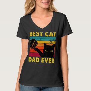 Retro Vintage Best Cat Dad Ever Cat Daddy Father's T-Shirt