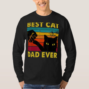 Retro Vintage Best Cat Dad Ever Cat Daddy Father's T-Shirt