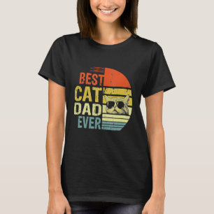 Retro Vintage Best Cat Dad Ever Fathers day Siames T-Shirt