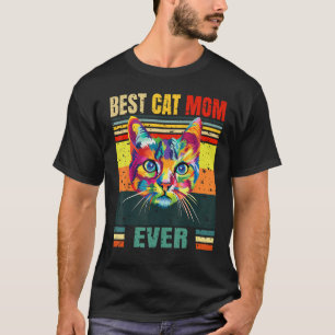 Retro Vintage Best Cat Mom Ever Moms Kitten Cute T-Shirt