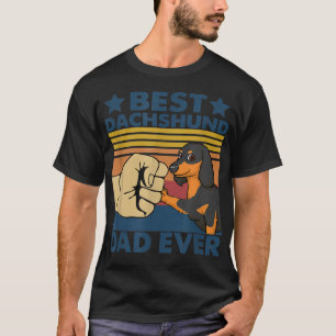 Retro Vintage Best Dachshund Dad Ever Lover Dog  T-Shirt