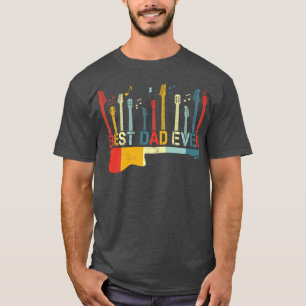 Retro Vintage Best Dad Ever Guitar Lover Guitarist T-Shirt
