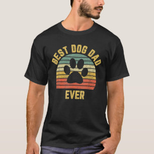 Retro Vintage Best Dog Dad Ever Sunset Pet Lovers T-Shirt