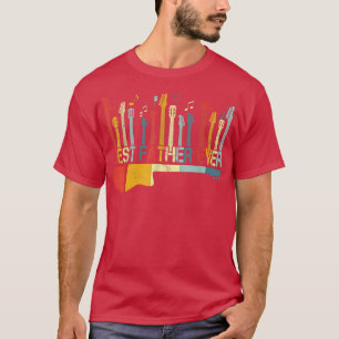 Retro Vintage Best Father Ever Guitar Lover Guitar T-Shirt