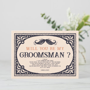Retro Vintage Best Man Proposal  Invitation
