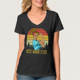 Retro Vintage Best Mima Ever Proud Grandma Life Mo T-Shirt
