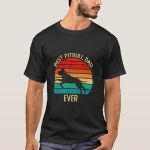Retro Vintage Best Pitbull Dad Ever Cool Father s T-Shirt