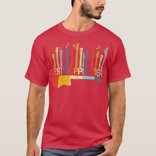 Retro Vintage Best Poppie Ever Guitar Lover Guitar T-Shirt