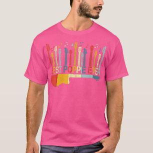 Retro Vintage Best Poppie Ever Guitar Lover Guitar T-Shirt