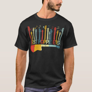 Retro Vintage Best Poppie Ever Guitar Lover Guitar T-Shirt
