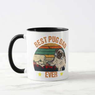 Retro Vintage Best Pug Dad Ever Mug