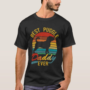 Retro Vintage Best Puggle Daddy Ever Puggle Dad T-Shirt
