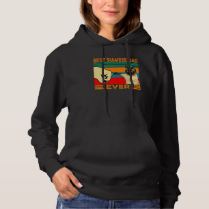 Retro Vintage Best Siamese Cat Dad Ever Fist Bump Hoodie