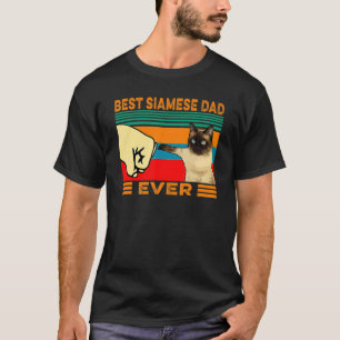 Retro Vintage Best Siamese Cat Dad Ever Fist Bump  T-Shirt