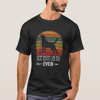 Retro Vintage Best Silver Lab Dad Ever Labrador Re T-Shirt
