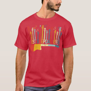 Retro Vintage Best Stepdad Ever Guitar Lover Guita T-Shirt