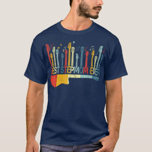Retro Vintage Best Stepmom Ever Guitar Lover Guita T-Shirt