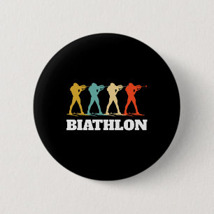 Retro Vintage Biathlon Biathlonist 6 Cm Round Badge