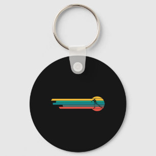 Retro Vintage Biathlon Skiing Biathlete Shooting Key Ring
