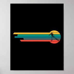 Retro Vintage Biathlon Skiing Biathlete Shooting Poster