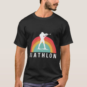 Retro Vintage Biathlon Skiing Shooting Biathlete T-Shirt