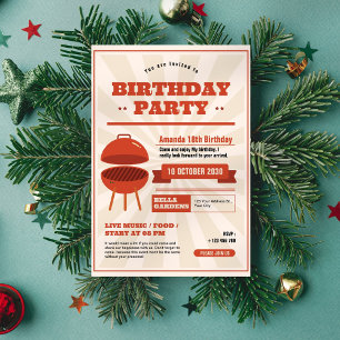 Retro Vintage Birthday Invitation