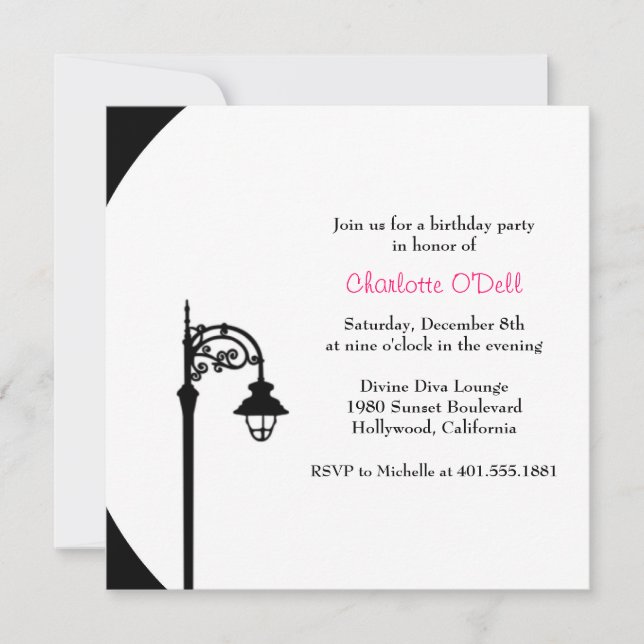 retro/ vintage birthday party invitation (Front)