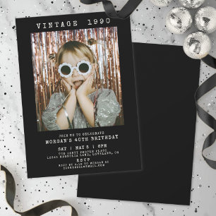 Retro Vintage Birthday Party Invitation