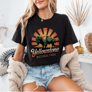 Retro Vintage Bison Yellowstone National Park T-Shirt