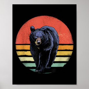 Retro Vintage Black Bear Poster