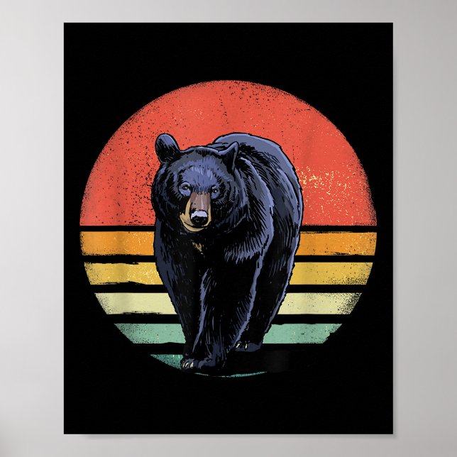Retro Vintage Black Bear Poster (Front)