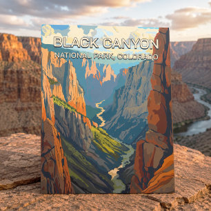 Retro Vintage Black Canyon National Park Colorado Postcard