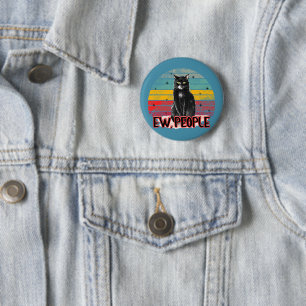 Retro Vintage Black Cat Ew People 6 Cm Round Badge