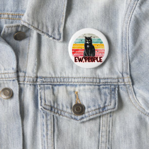 Retro Vintage Black Cat Ew People 6 Cm Round Badge