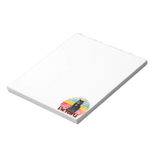 Retro Vintage Black Cat Ew People Notepad