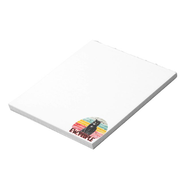 Retro Vintage Black Cat Ew People Notepad (Rotated)