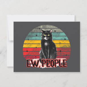Retro Vintage Black Cat Ew People Postcard