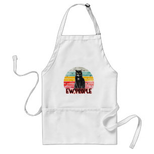 Retro Vintage Black Cat Ew People Standard Apron