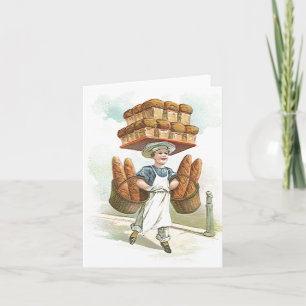 Retro Vintage Blank Note Card Share Bread Recipe