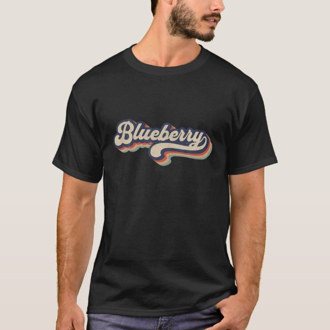 Retro Vintage Blueberry Blueberry Lover Blueberry T-Shirt (Front)