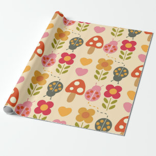 Retro Vintage Boho Baby Shower Kids Birthday Wrapping Paper