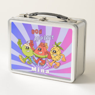Retro Vintage Bon Appétit Fruit Trio dances 2026 Metal Lunch Box