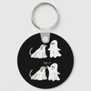 Retro Vintage Boo Boop Ghost And Dog Halloween Key Ring