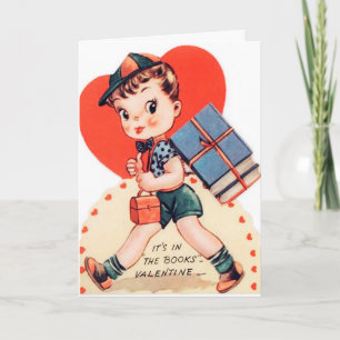 Retro Vintage book fun Valentine card
